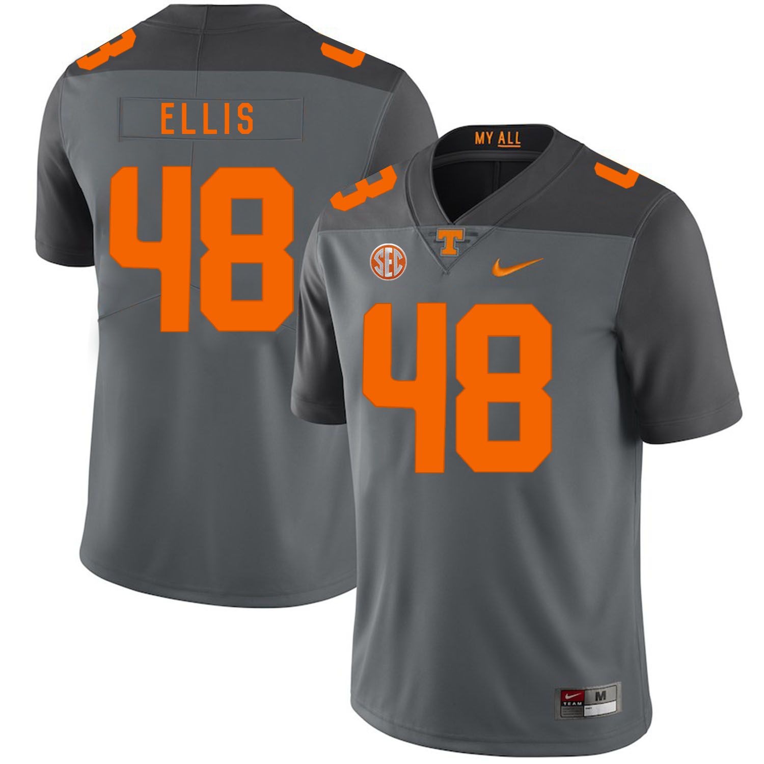 Men Tennessee Volunteers #48 Ellis Grey Customized NCAA Jerseys